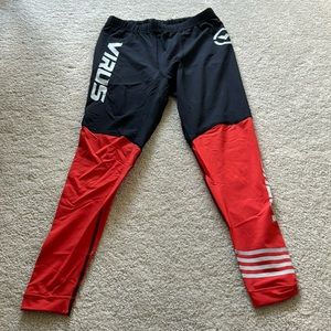 Virus Mens Full Length Tights Size Medium Black/Red